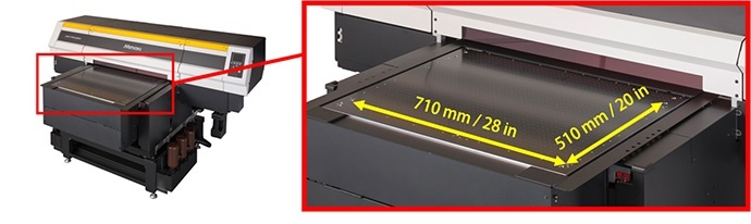 print area to 710 × 510 mm (28 × 20 in)